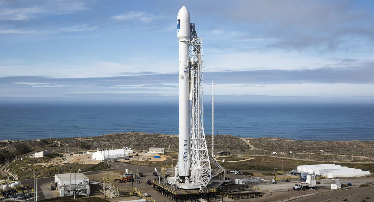 SpaceX rocket on launch pad