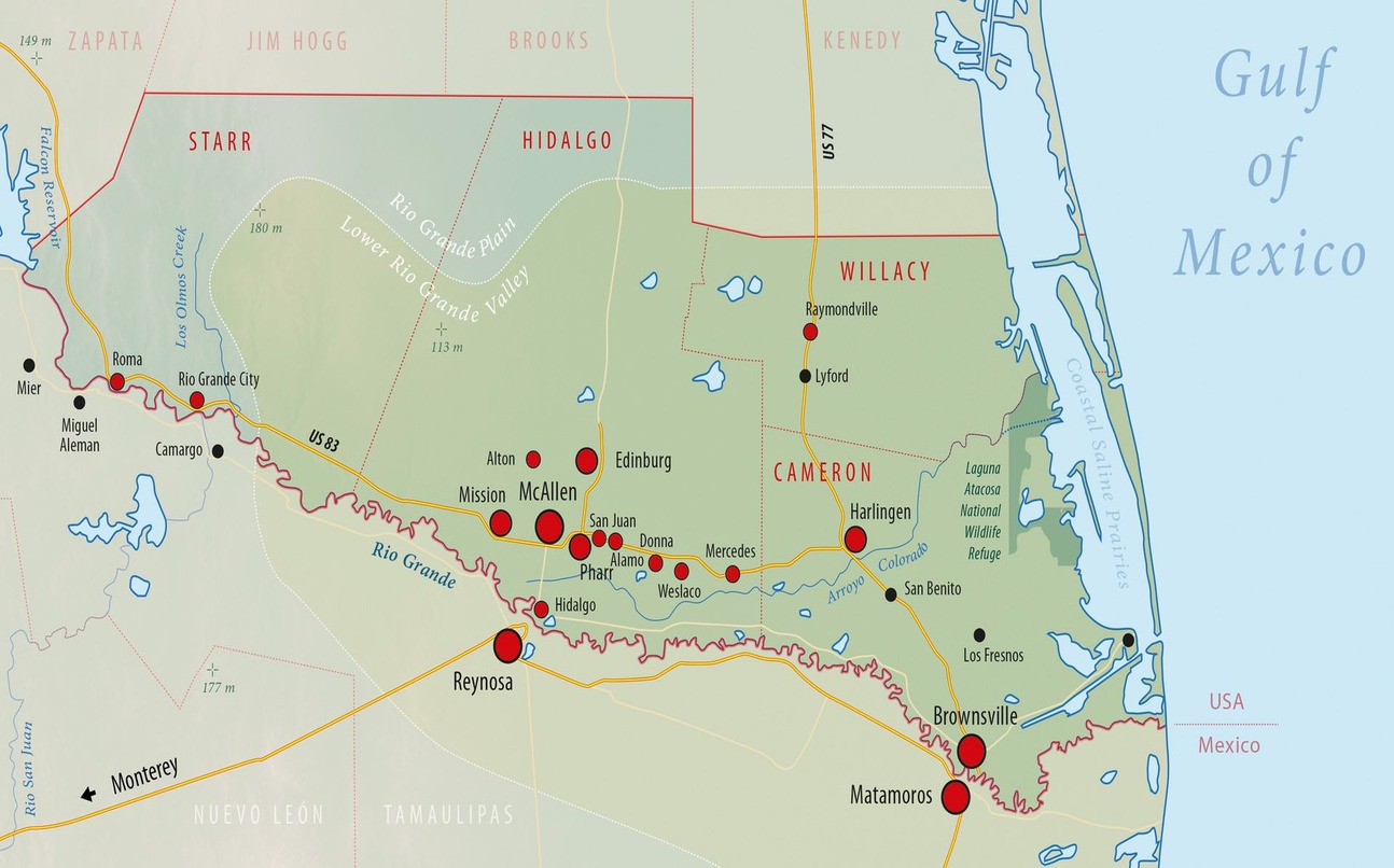 map of lower rio grande valley